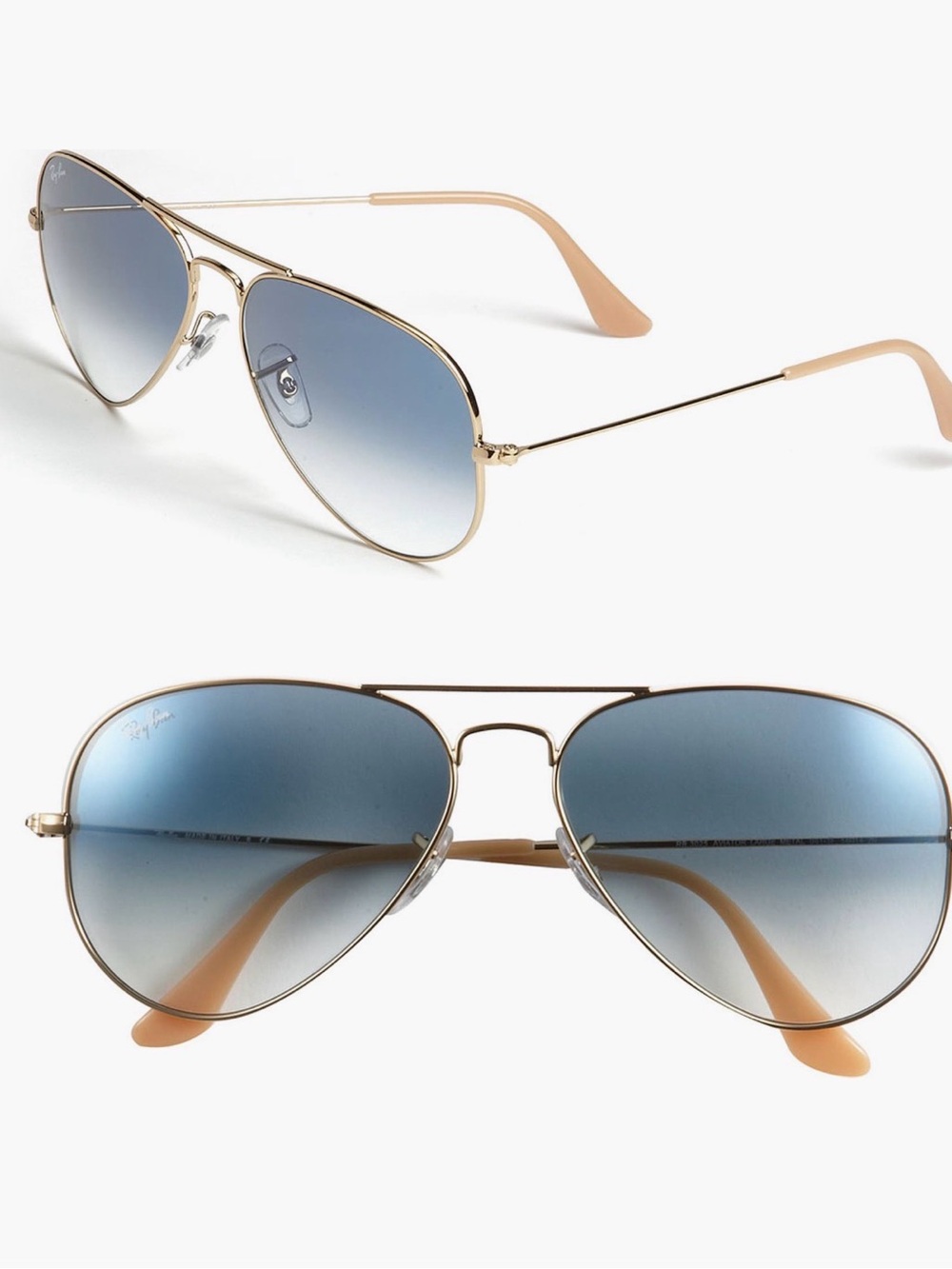 Ray-Ban Aviator Sunglasses - Blue Gradient Lenses, Gold Frame